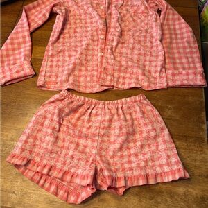 American Girl Pajamas Pajama Set Doll Tenney Grant Gingham FOR GIRLS M 10 12